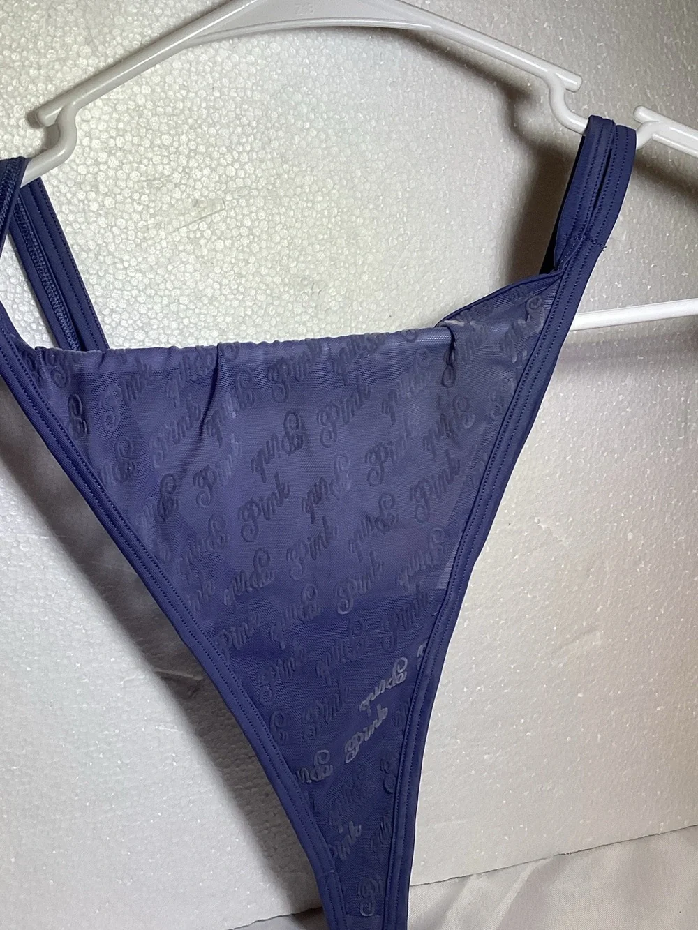 PINK Victoria's Secret Navy Logo-Print High-Cut Panty